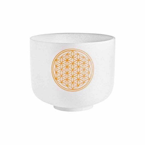 CUENCO DE CUARZO FLOR DE LA VIDA - MEINL SONIC ENERGY - PCSB8FOL - BLANCO