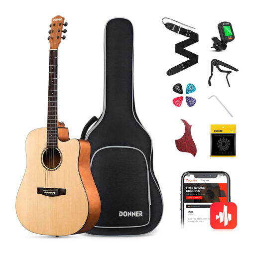 Guitarra acústica - Donner Acoustic Kit Natural - EC1250